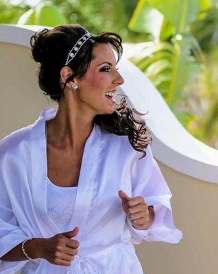 On location (Punta Cana) bridal hair & makeup services done by Kristin H