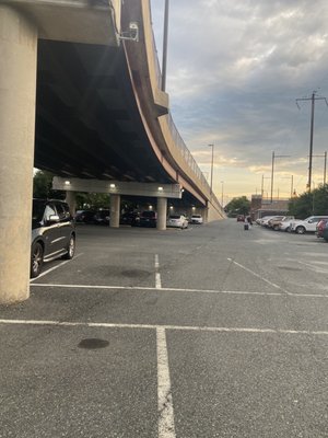 Parking , under the bridge keeps the car cooler when you get back