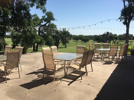 Patio sitting in the evening or to have drinks while watching your spouses finish up a round of golf