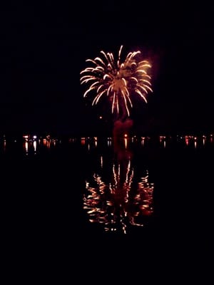 Fourth of July fireworks on the lake. (2016)