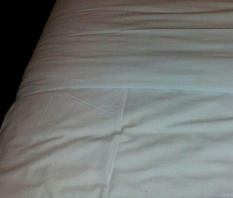 There's also a stain on the right side of the bed...gross!!