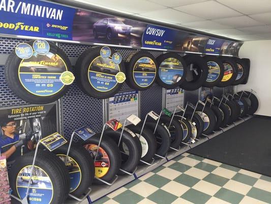 Complete line of Goodyear,Kelly,Dunlop Tires