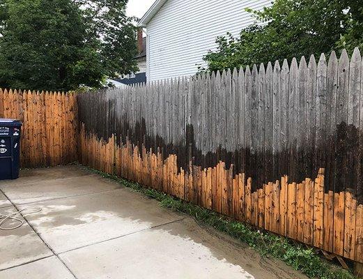 Fence power washing