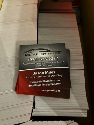 Best way to contact us is through our website. www.detailbymiles.com or give us a call 971.678.9222