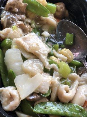 Moo goo gai pan chicken.