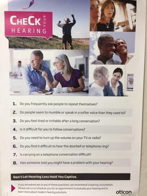 Check your ears/ hearing!