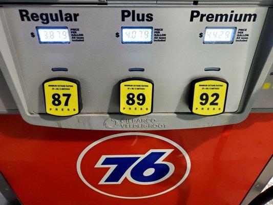 The gas prices as of May 26, 2021 with card.