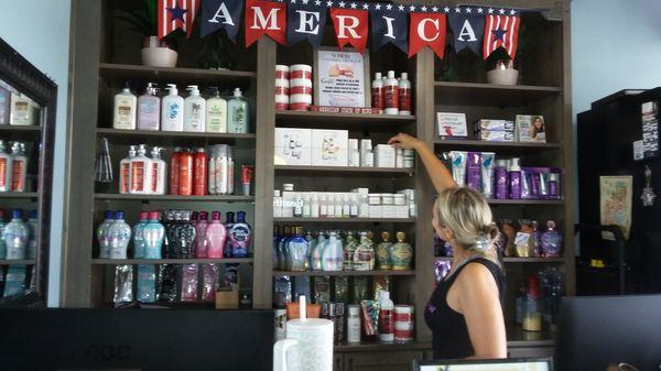 A wide selection of lotions and skincare products