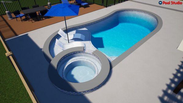 Pool design (adding spa, and baja step to existing pool)