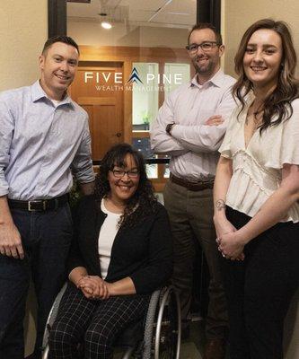 Five Pine Wealth Management Team - Jeremy, Sherrie, Ben, Cheyanne (left to right)