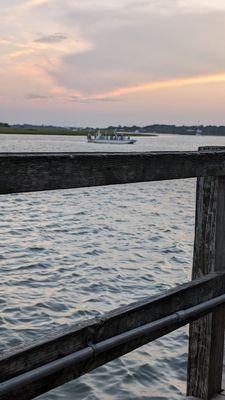 View out from the boat house decking