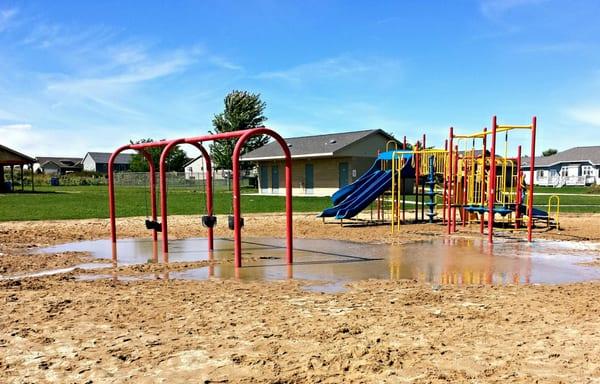 The "Aquatic" playground equipment is a hit with the younger set