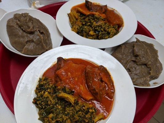 Amala with Egusi soup