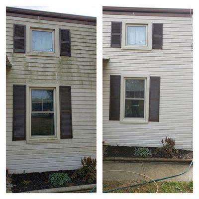 Pressure Washed Home Before and After