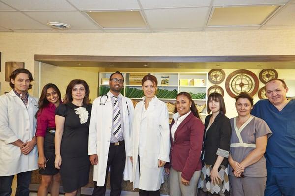 Office staff with Dr. Patel and Dr. Edgar