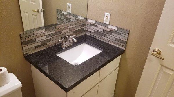 Finish restroom vanity