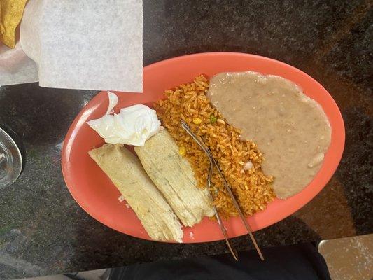 Cheese tamale meal