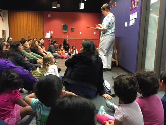 Story time at the Cupertino Library with the library staff every Thursdays