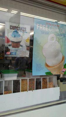 Free cone day. Sprinkles $0.30.#dairyqueen