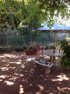 Calming little garden in back of office