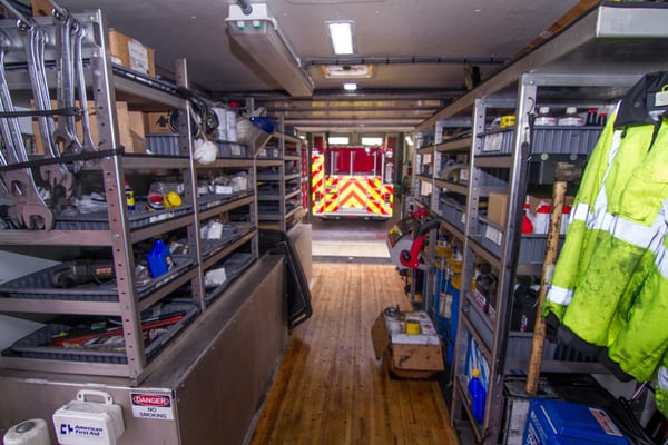 Inside of our Mobile Maintenance Vehicle