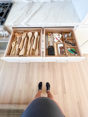 Kitchen drawer organization - cooking utensils & tools