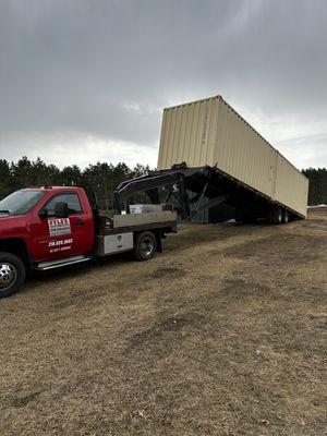 Delivery of storage container