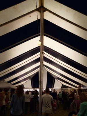 Inside one of the vendor tents