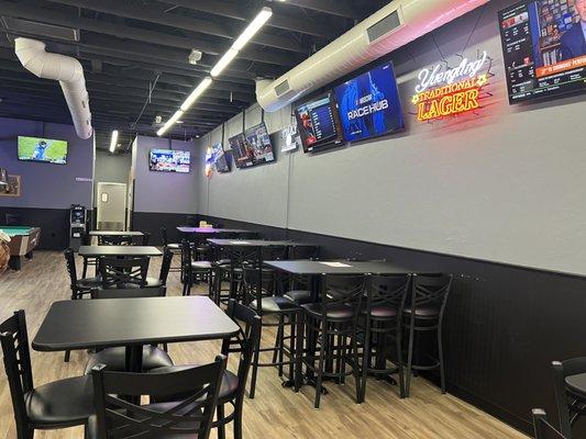 Seating and more tvs for all the sports