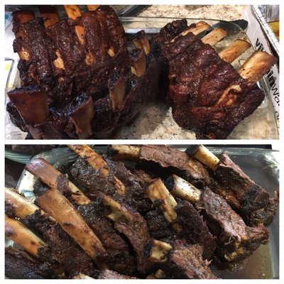 Hard to find beef back ribs. Prime rib on a bone!! Smoked to perfection.