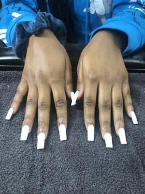 Full set acrylic white gel polish