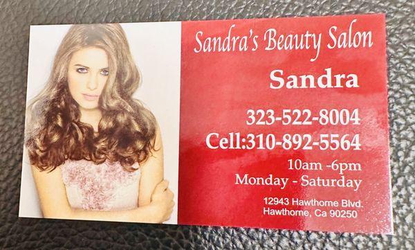 Business card for hair salon