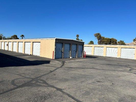 Row B and C of storage unit lockers.