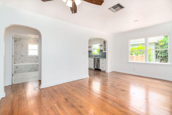 Refinished and polished hardwood floors!