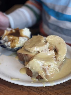 Lunch Special Open Face Turkey Sandwich with gravy and mashed potatoes with gravy.