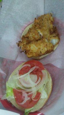 Fish burger.