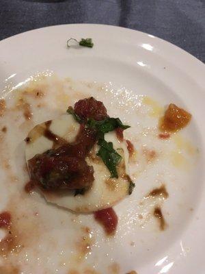 Piece of caprese appetizer