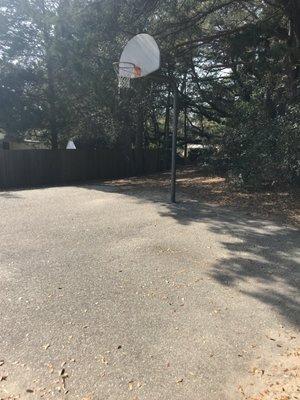 Basketball court at the park - have to walk behind the bathrooms.