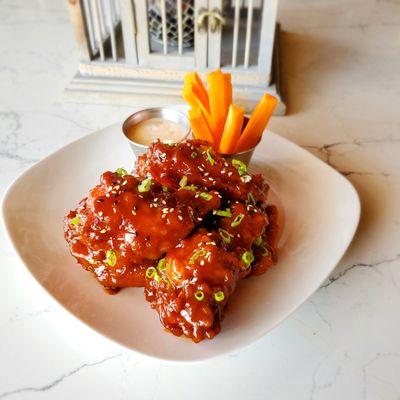 Fan favorite.  Korean fried wings. Savory, Sweet, Spicy and crispy.