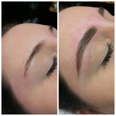 Eyebrow waxes before and afters