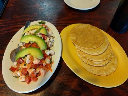 Fish and shrimp ceviche