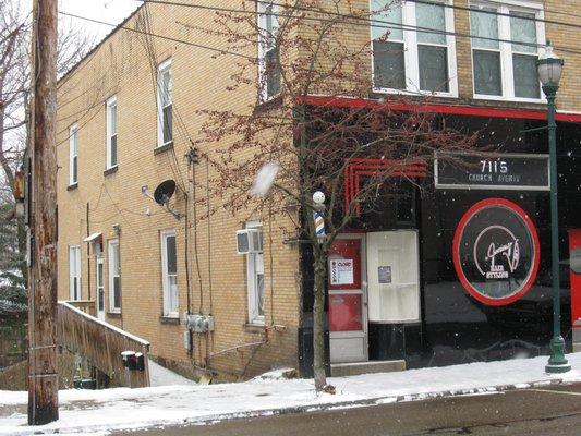 Front View - Office is behind the Barbershop