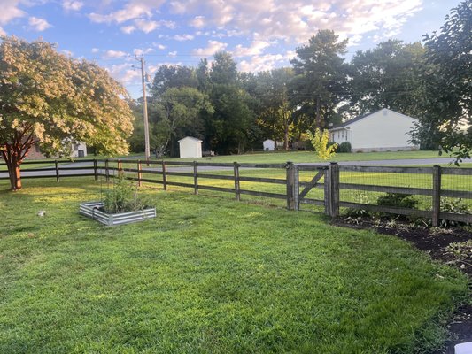 Old fence to be demolished and hauled away.