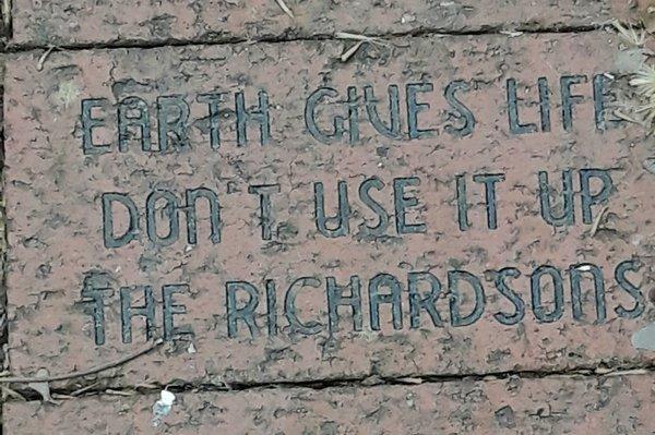 Memorial Bricks at Edith Moore Nature Preserve in Houston.