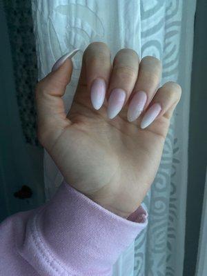 Dip powder ombré stiletto manicure - real nails