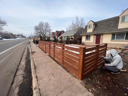 Wood Fence seal and painted by On The Way Masters