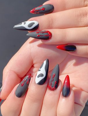 Halloween designs by Sheryl, make sure to book online- Custom Nail Set