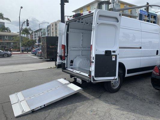 High roof cargo van with lift gate