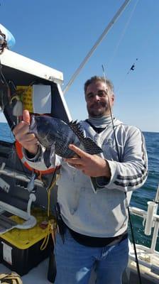 Dino killing it on a deep sea open boat fishing trip spring 2016