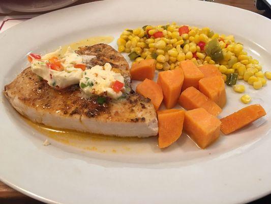 Sword Fish with Herb Butter . Delicious